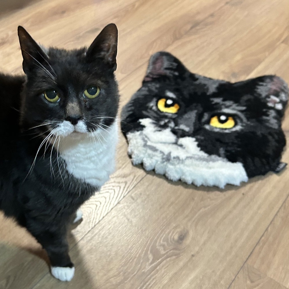 custom tufted cat rug