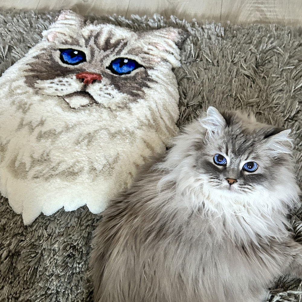 custom tufted cat rug