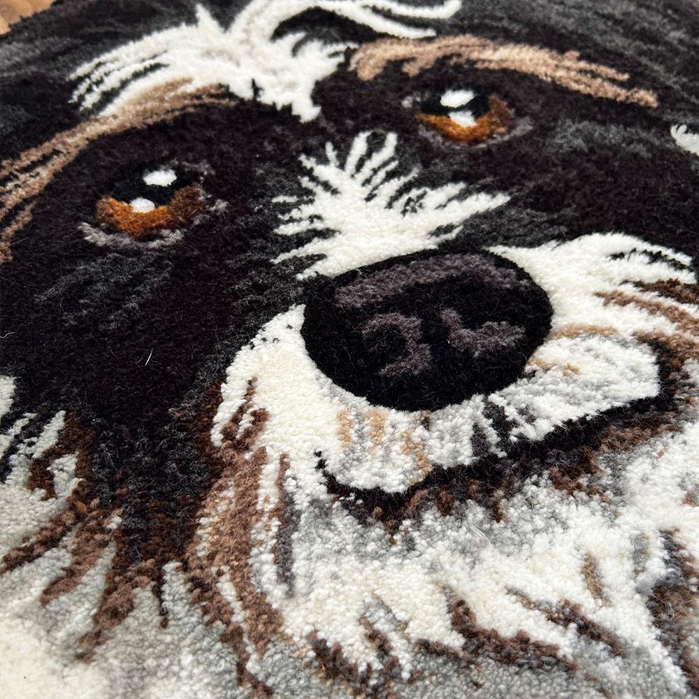 handmade dog rug portrait